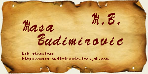 Maša Budimirović vizit kartica